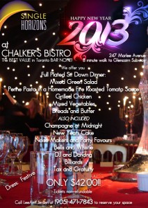 Single Horizons New Years Party, December 31, 2012 at Chalker's Bistro